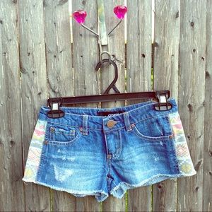 O’Neill denim tribal shorts size 0